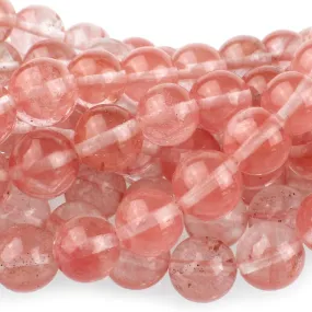 Cherry Quartz 10mm Round - 8-Inch