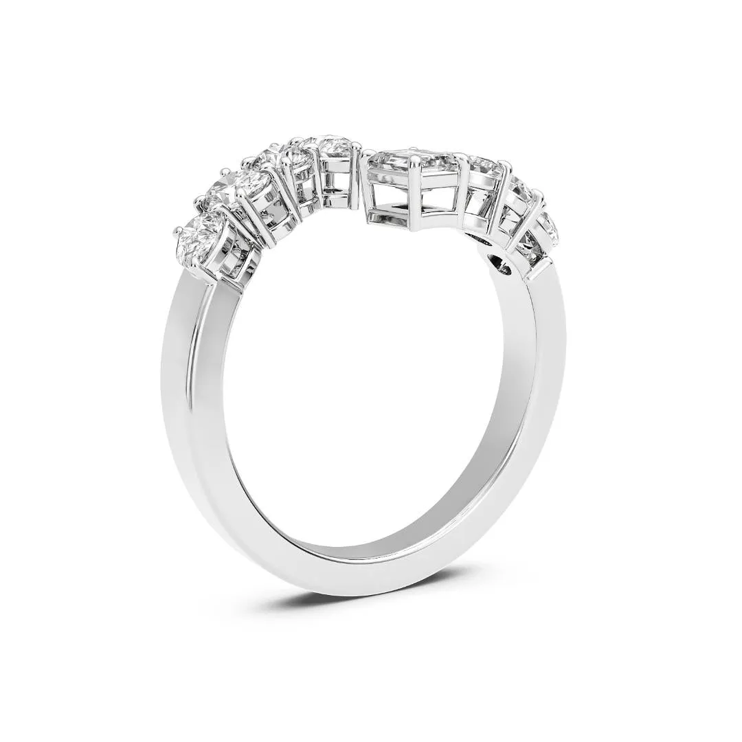 Chorost & Co Private Collection 14K White Gold 1.00ct Diamond Multi Stone Bypass Ring