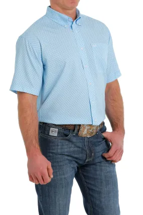 'Cinch' Men's ArenaFlex Print Classic Fit Button Down - Light Blue