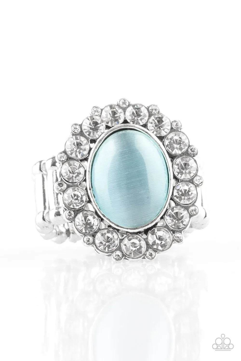 Cinderella Cinderella Blue Moonstone and White Rhinestone Ring - Paparazzi Accessories