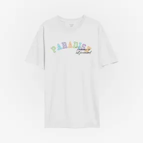 COLLEGE TEE WHT/MULTI