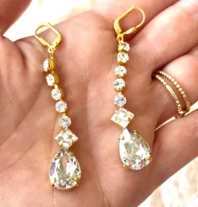 Crystal Drop Chain Earrings