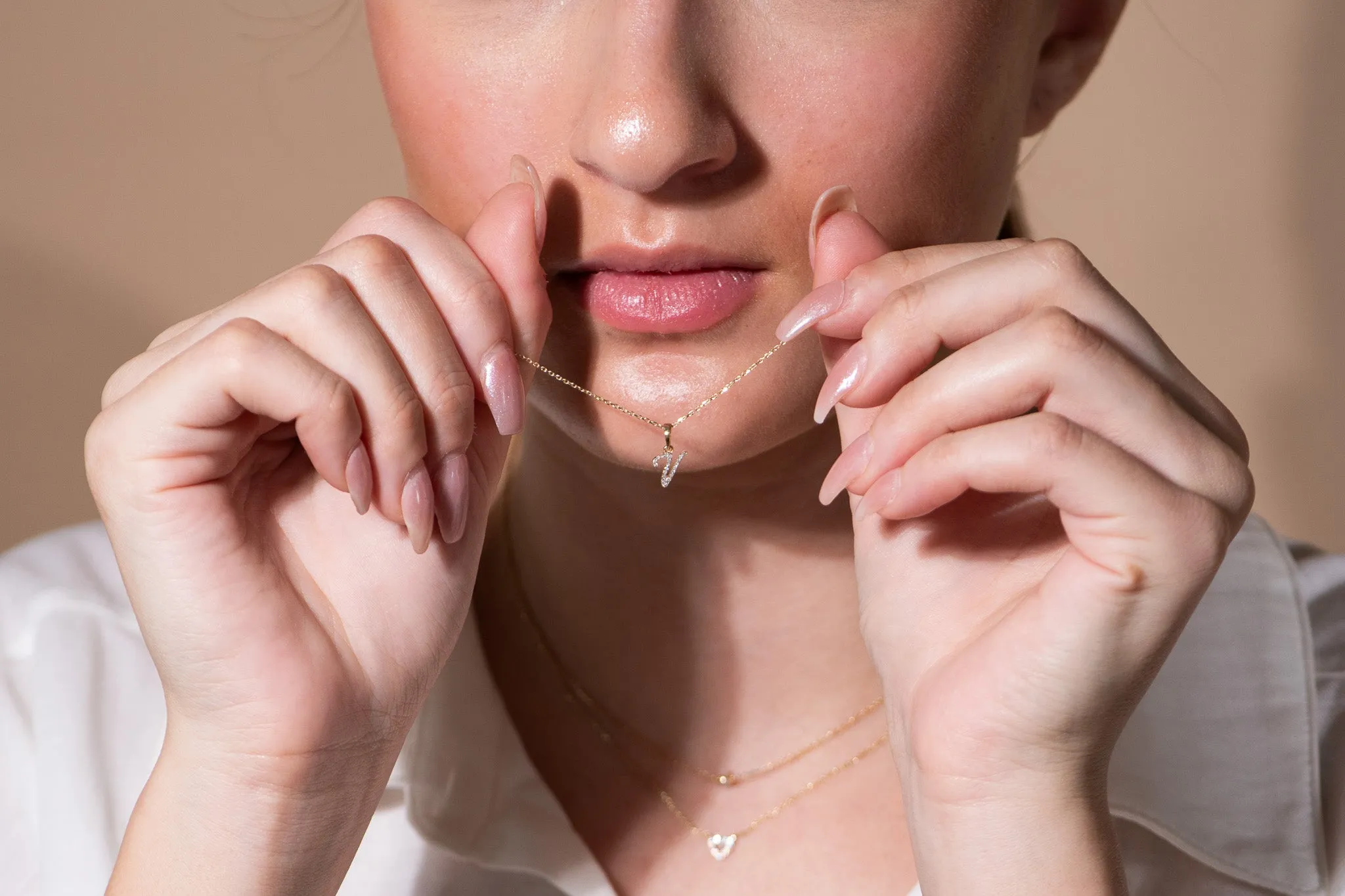 Cursive Diamond Initial Necklace