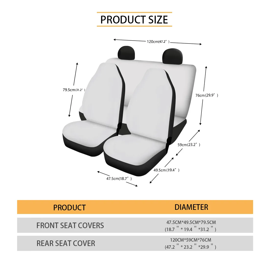 Custom Fanily Photo Car Seat Cover Full Set Universal Auto Waterproof Front Seat Protector