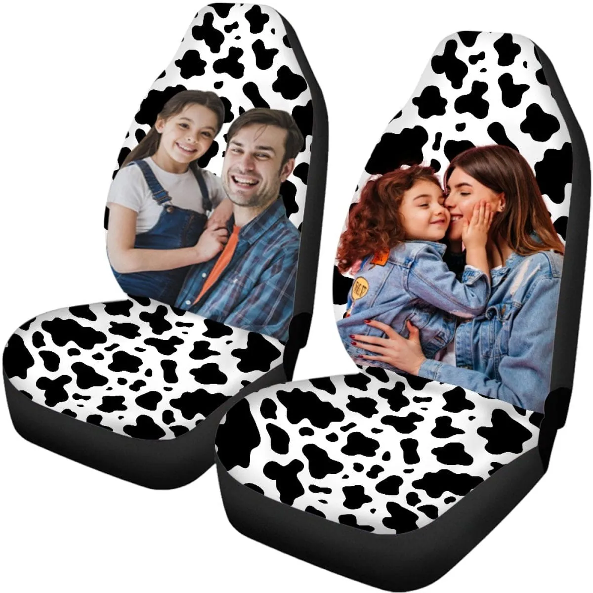 Custom Fanily Photo Car Seat Cover Full Set Universal Auto Waterproof Front Seat Protector