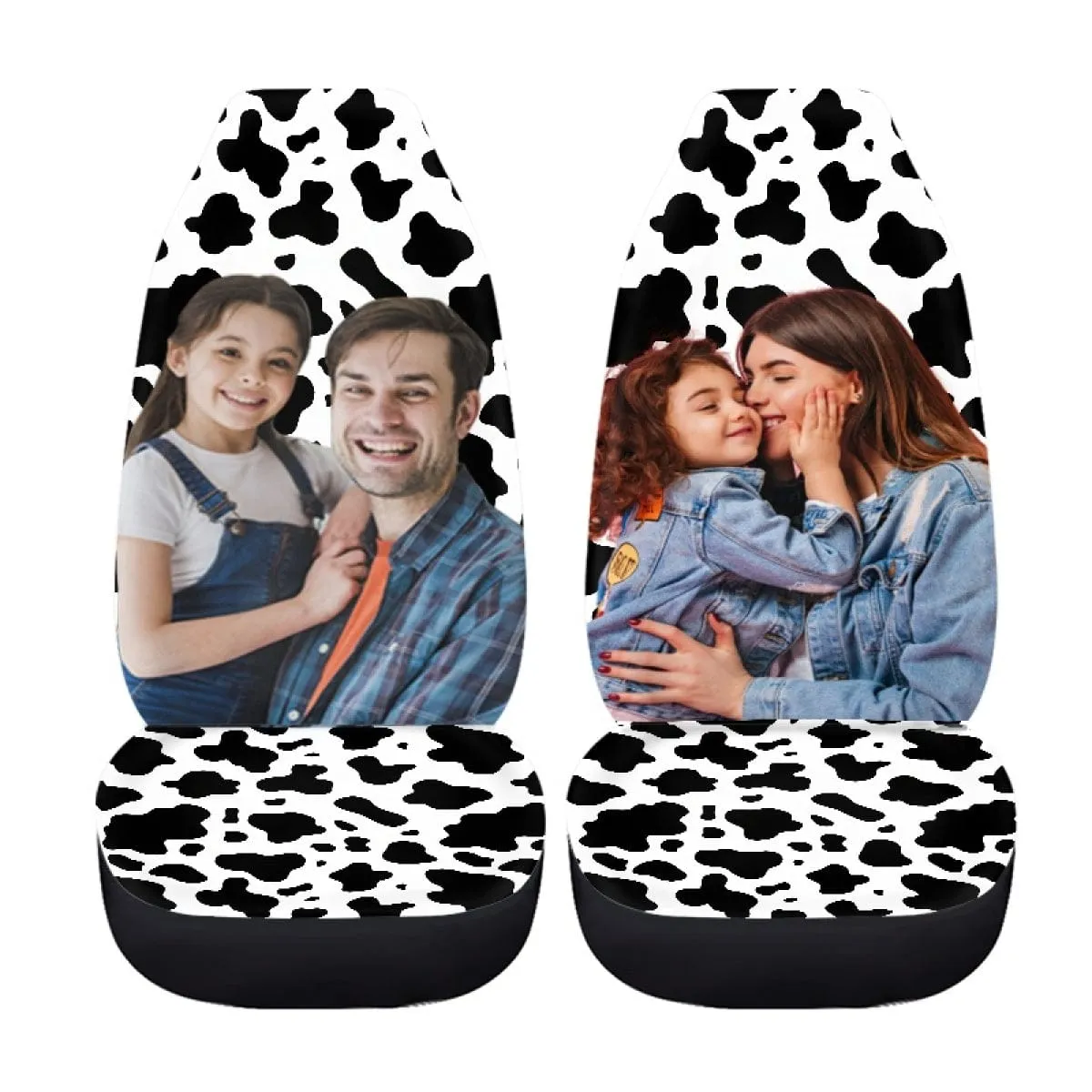 Custom Fanily Photo Car Seat Cover Full Set Universal Auto Waterproof Front Seat Protector