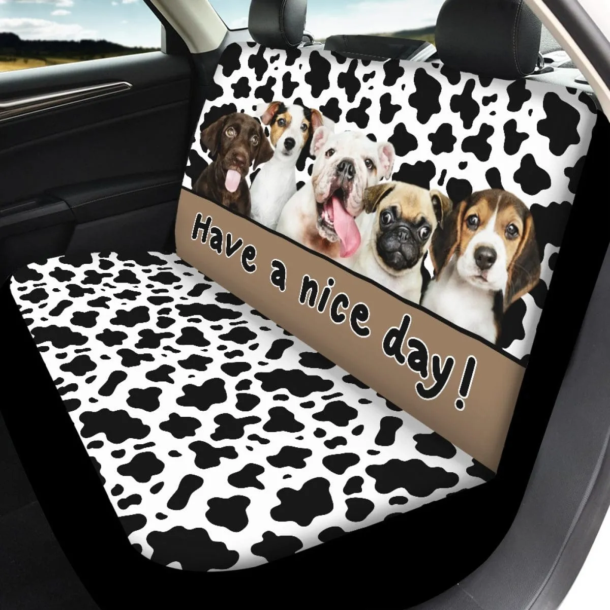 Custom Fanily Photo Car Seat Cover Full Set Universal Auto Waterproof Front Seat Protector