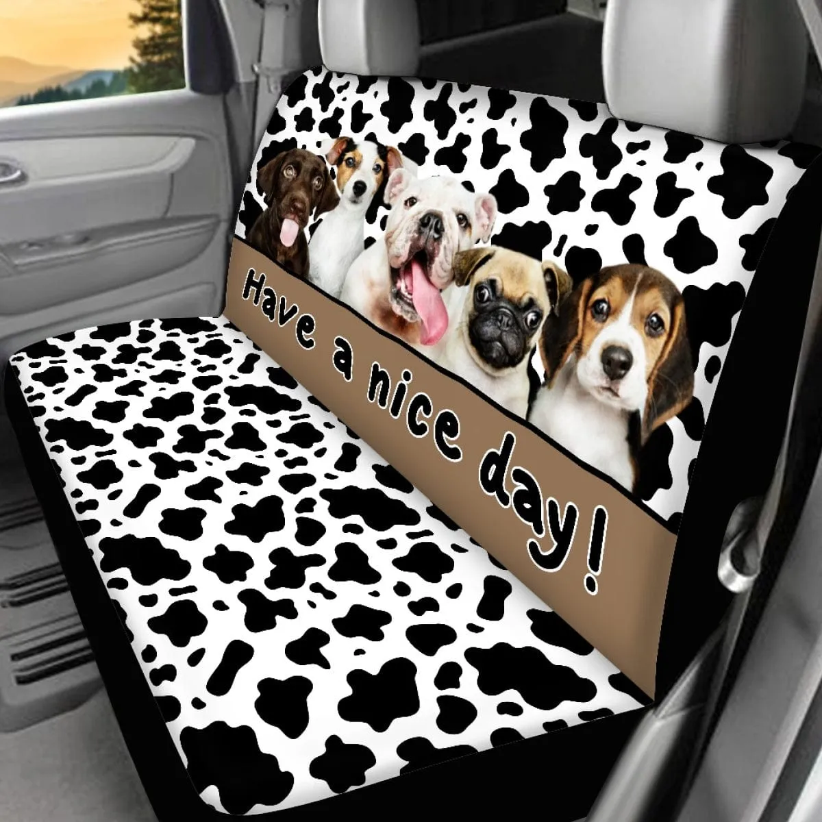 Custom Fanily Photo Car Seat Cover Full Set Universal Auto Waterproof Front Seat Protector