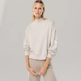 Cycla - Mock Neck Dolman Sleeve Sweatshirt | Washed Stone