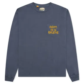 De La Galerie L/S Pocket Tee - Navy