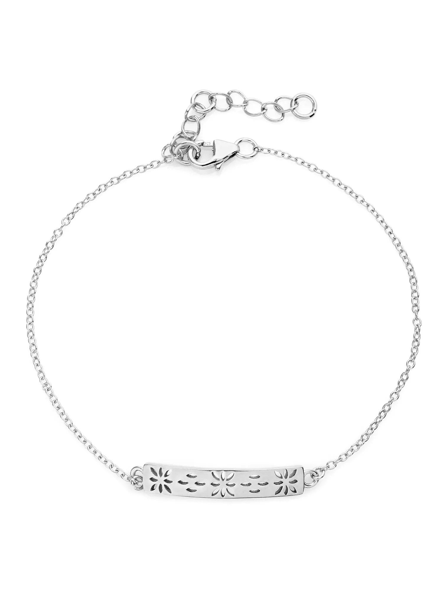 Deal Of The Month -  925 Silver Floral Net Setting Bracelet For Him