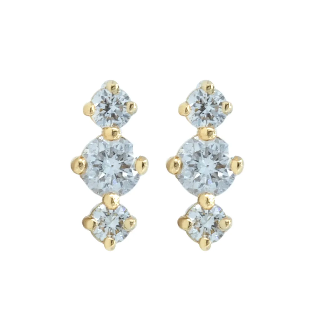 Diamond Stud Earrings in 14K Yellow Gold