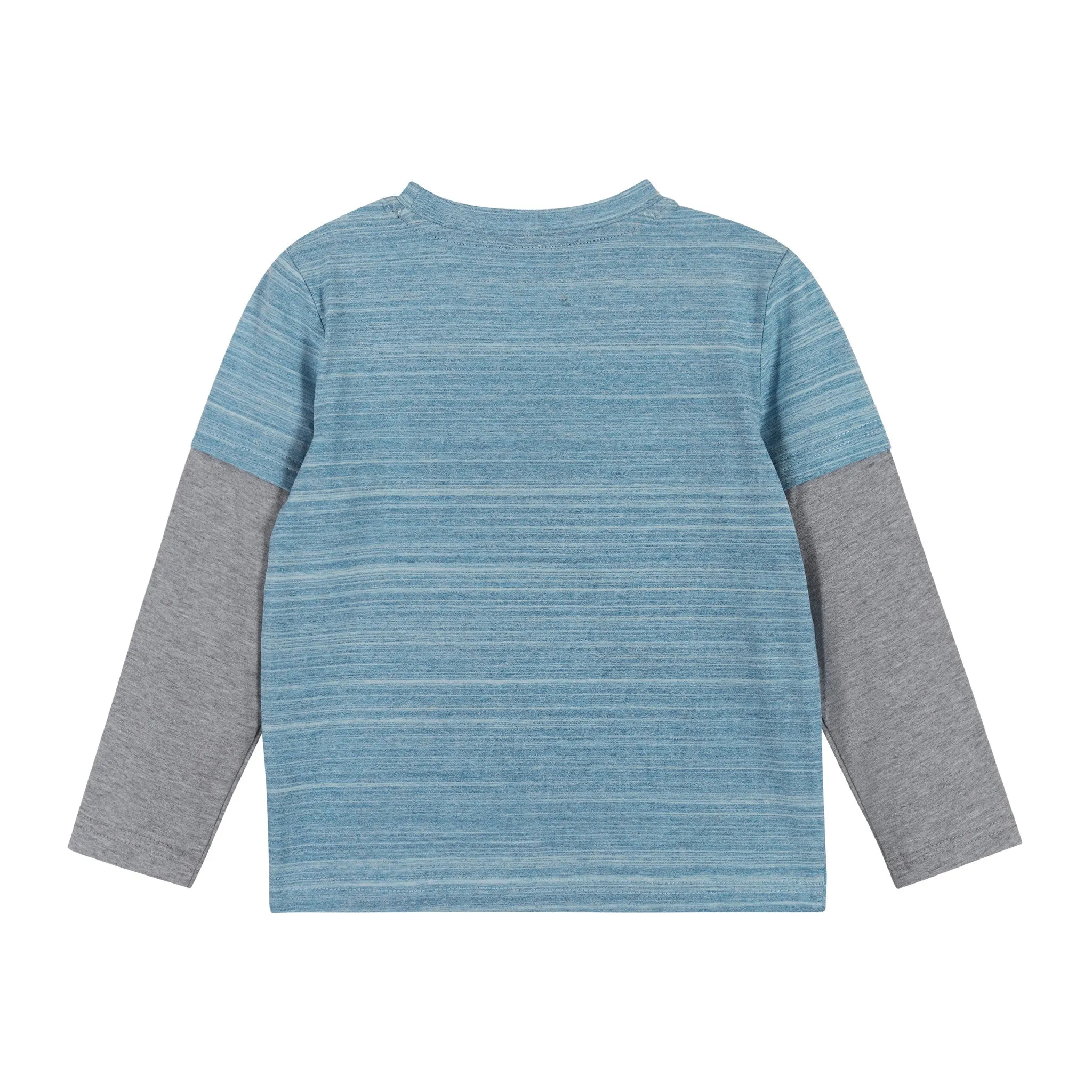 Dominic Long Sleeve Pocket Twofer Tee  | Aqua