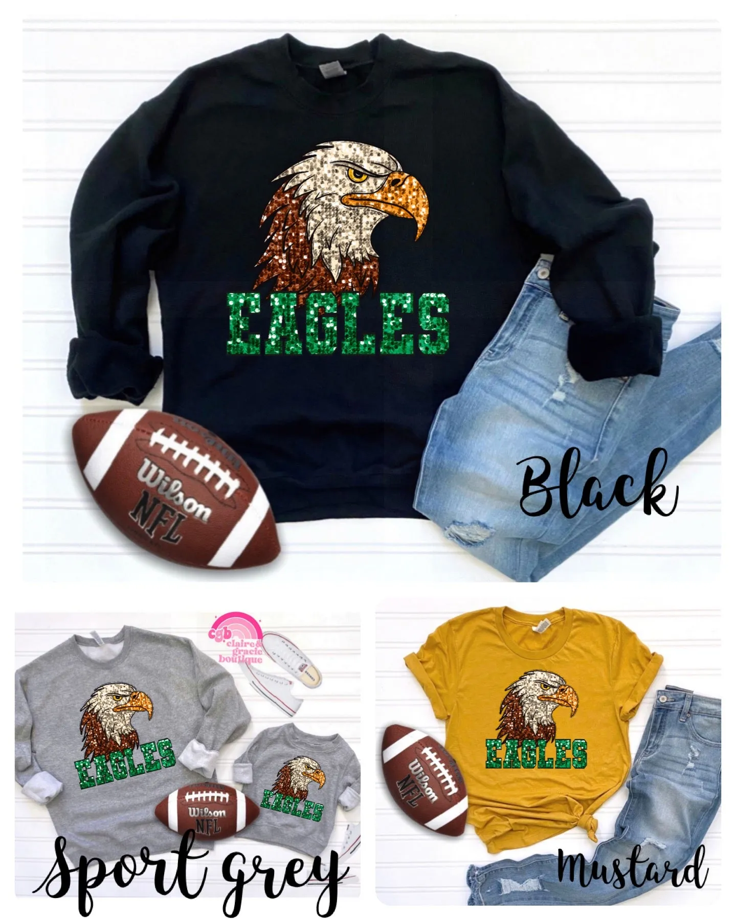 Eagles Faux Sequin | Choose Your Style