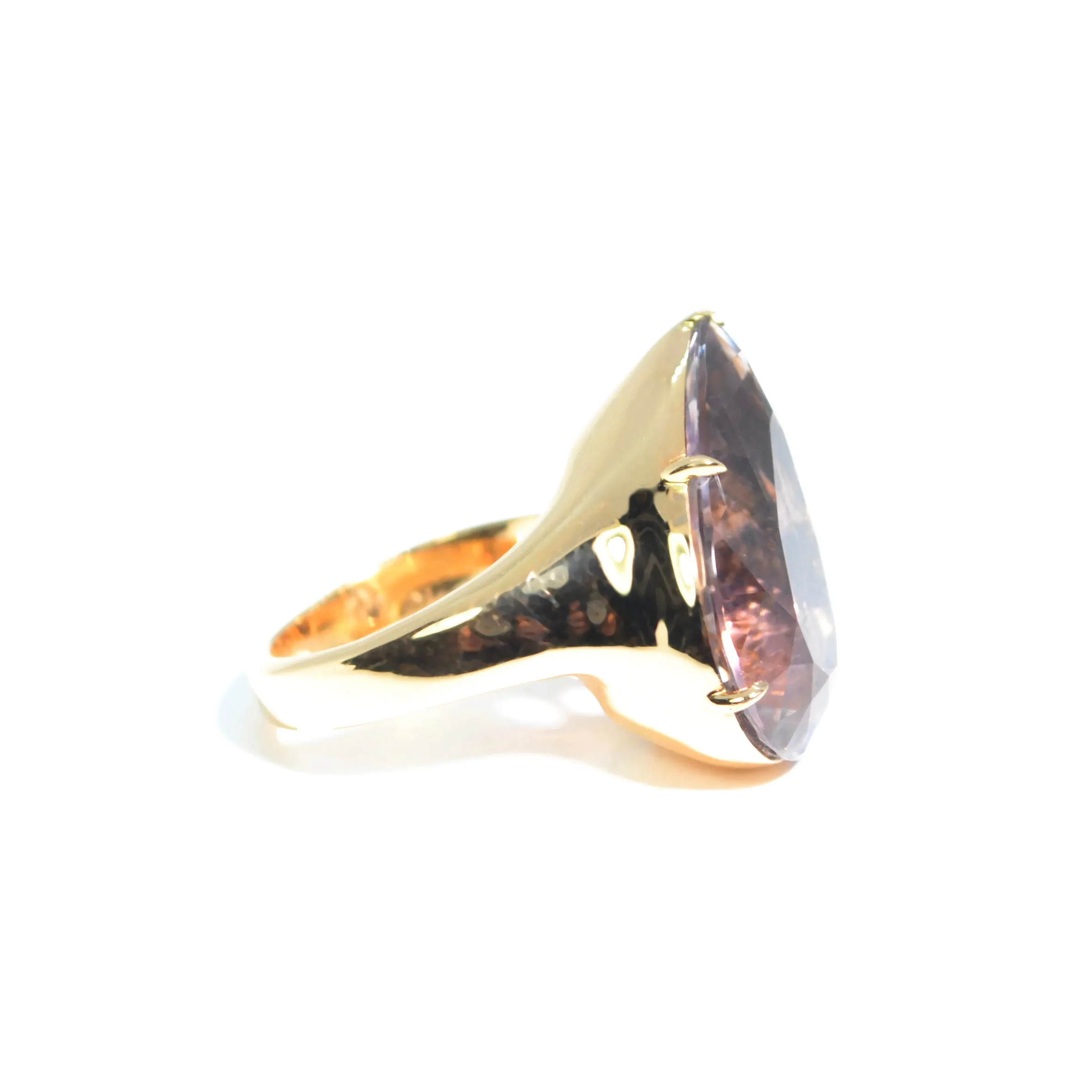 Eclat Jewels - One of a Kind Ring with Pink Tourmaline, 18k Rose Gold