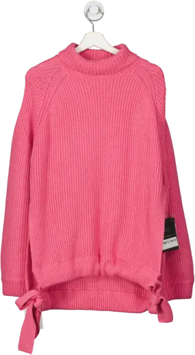 Ellery Pink Wallerian Oversize Side Tie Slit Turtleneck Sweater UK M