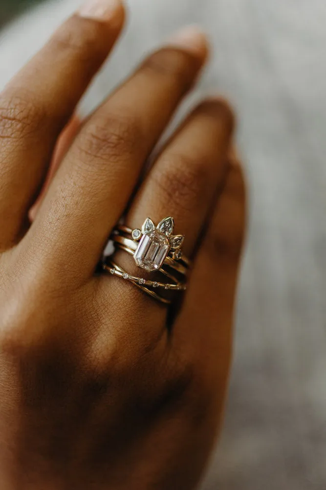 Emerald Aura Ring with 1.32ct Lab Diamond