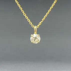 Estate 14K Y Gold 0.51ct OMC K/VS2 Diamond Pendant