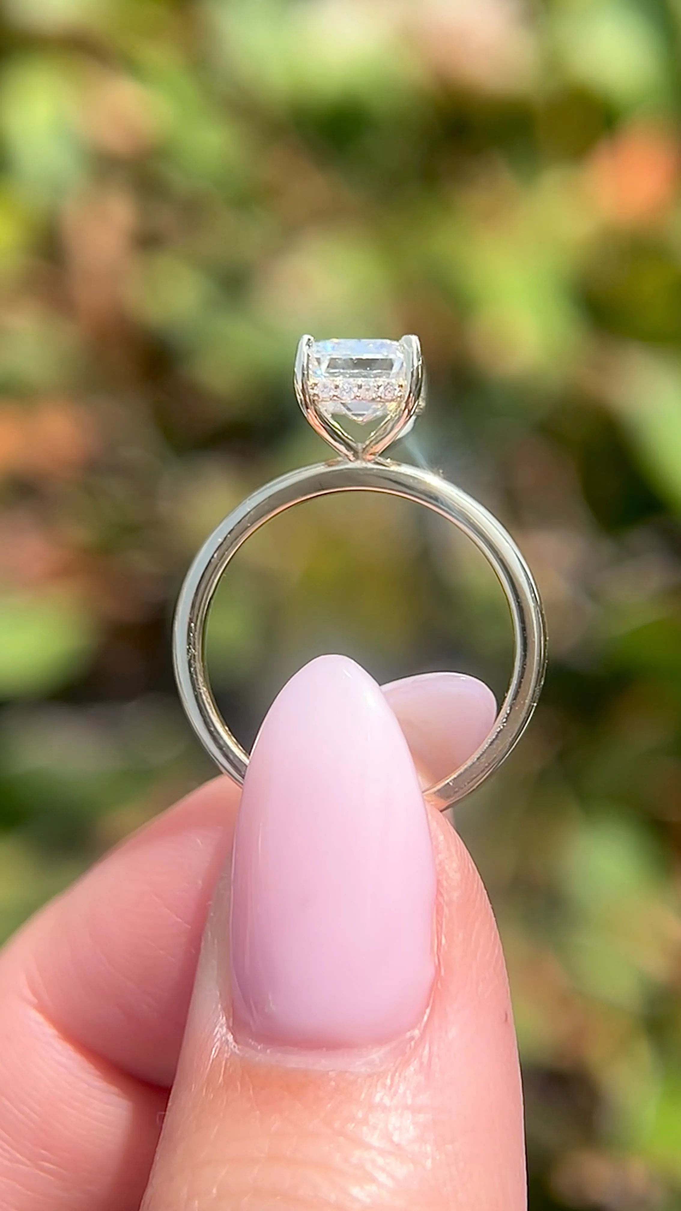 Evie Hidden Halo 2.19ct F-VVS2 Emerald Lab Diamond