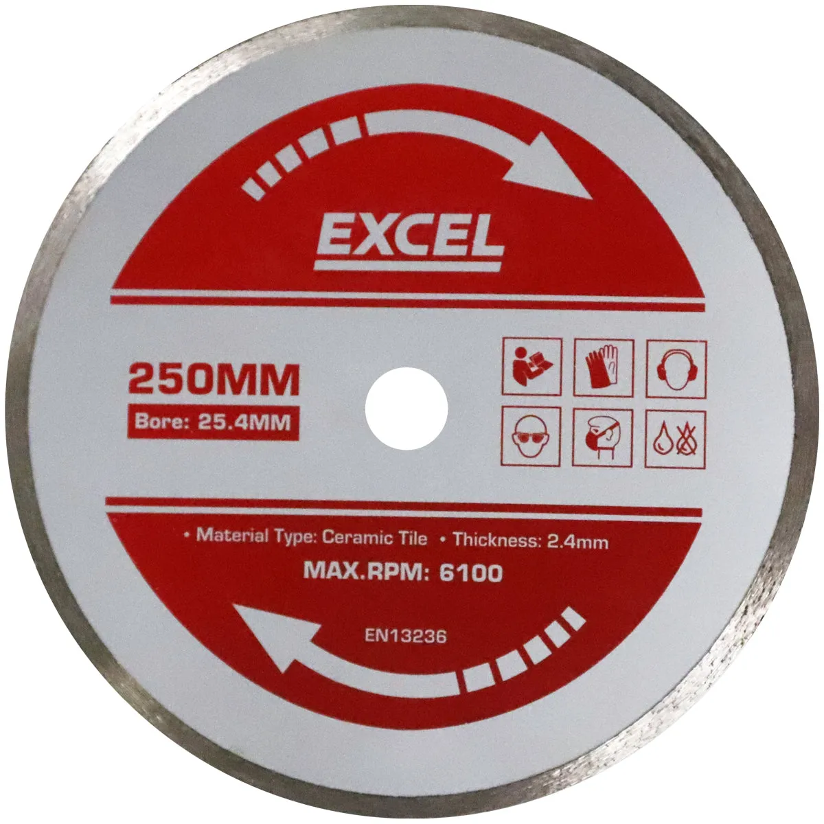 Excel 250mm Wet Tile Cutting Diamond Blade