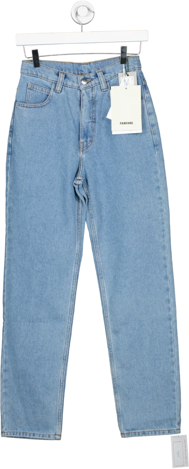 Fanfare Blue Straight Leg Jeans UK 4