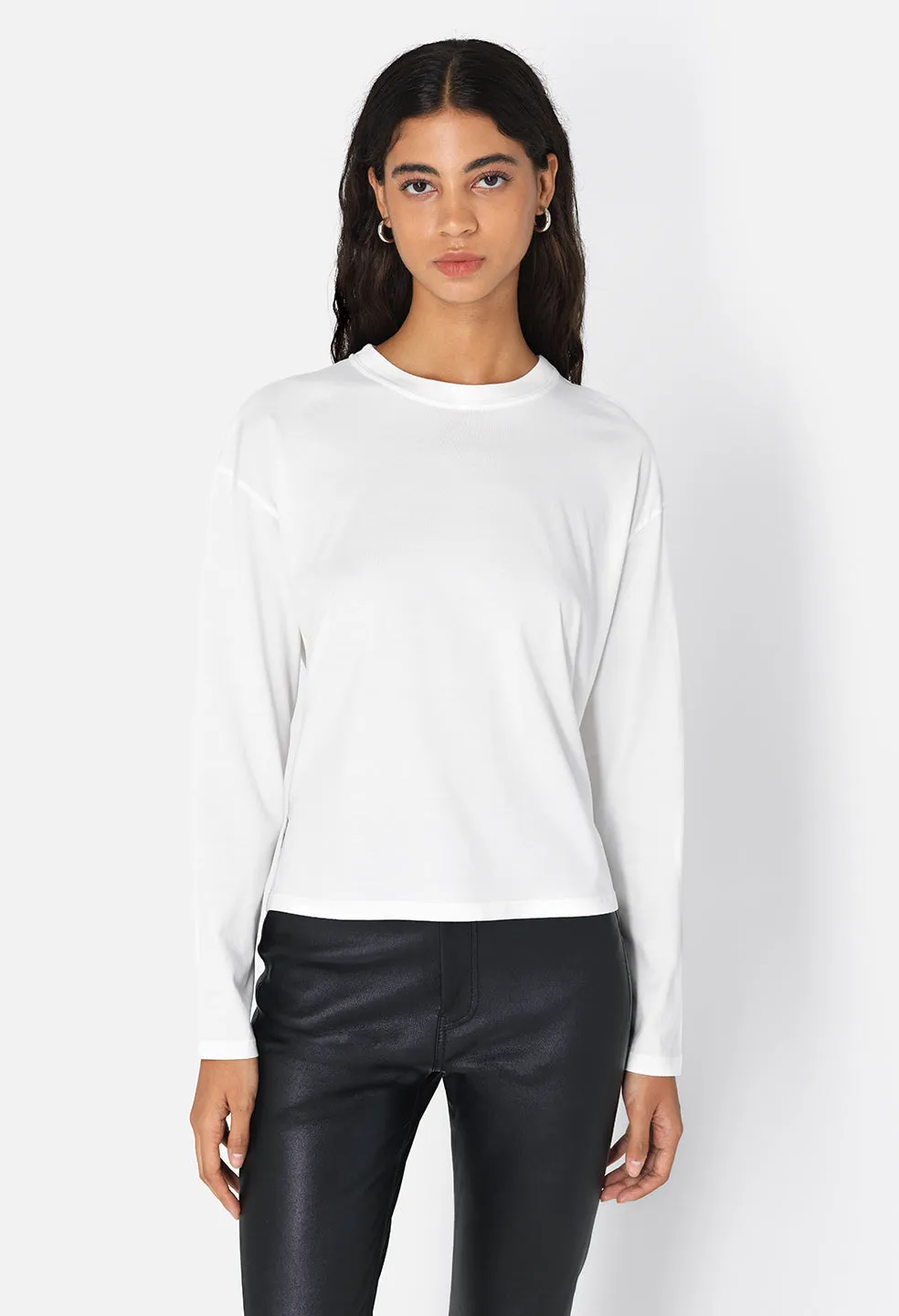 Finley LS Boxy Tee / White