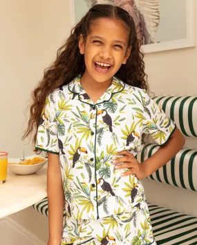 Gabrielle Girls Toucan Printed Jersey Shorty Set