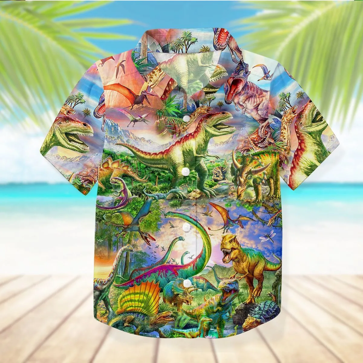 Gearhuman 3D Dinosaur Hawaii Shirt