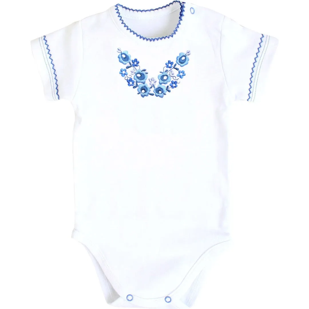 Girl Baby Onesie “Blue Flowers”I