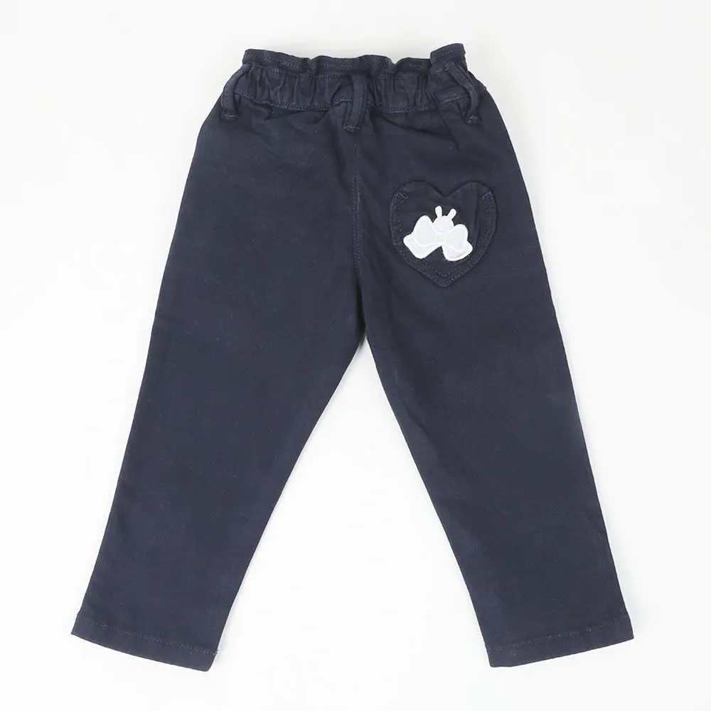 Girls Cotton Pant - Navy Blue