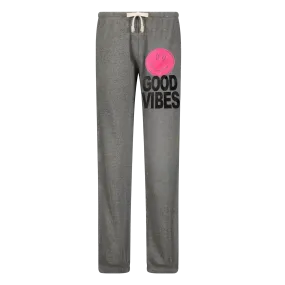 Good Vibes Grey Pink Smile Sweatpants