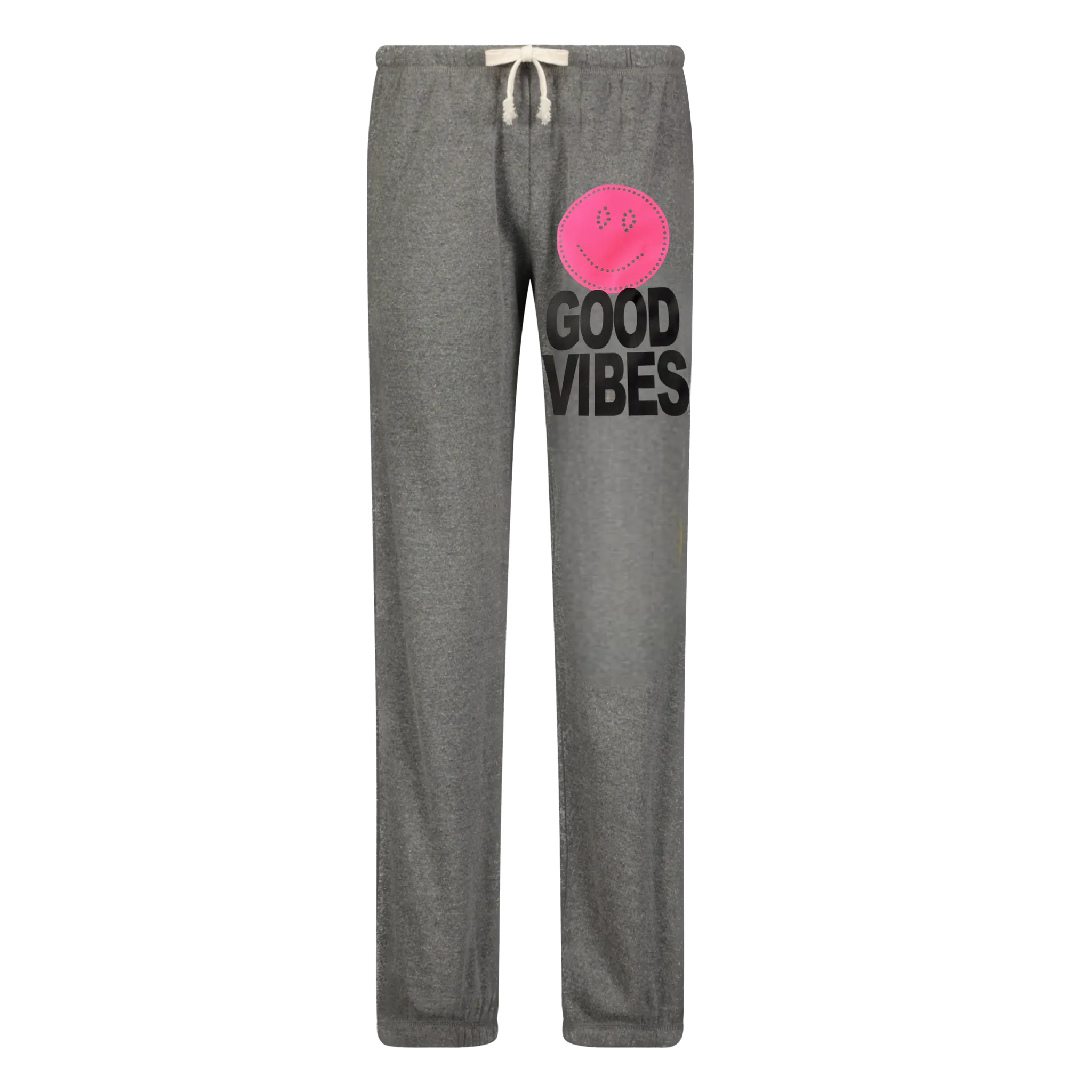 Good Vibes Grey Pink Smile Sweatpants