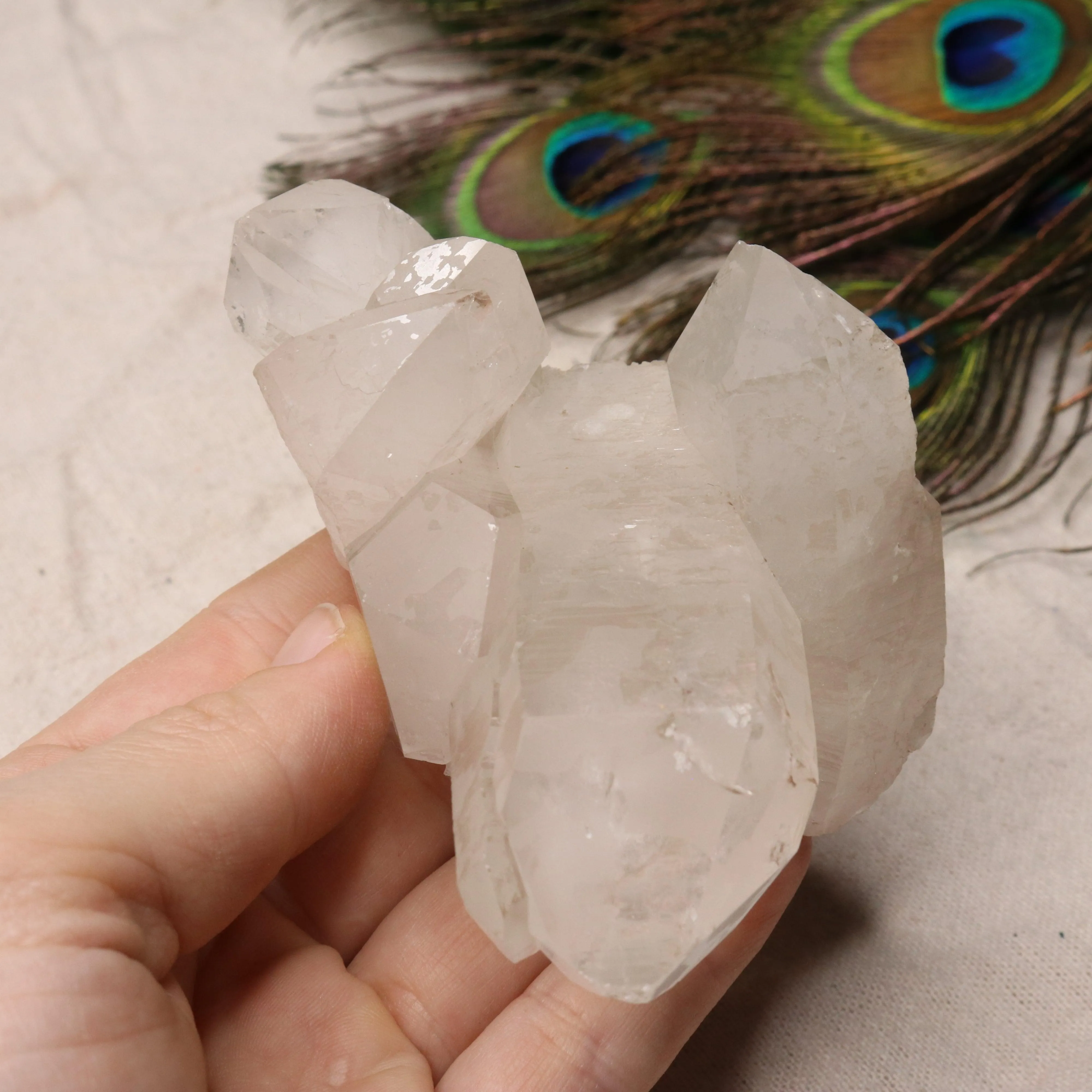 Grade A Clear Quartz Celestial Cluster Point from Brazil with Lithium Inclusions