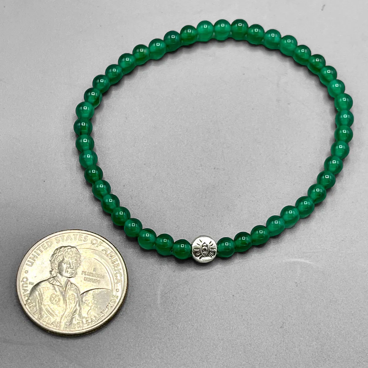 Green Agate and Evil Eye Bracelet