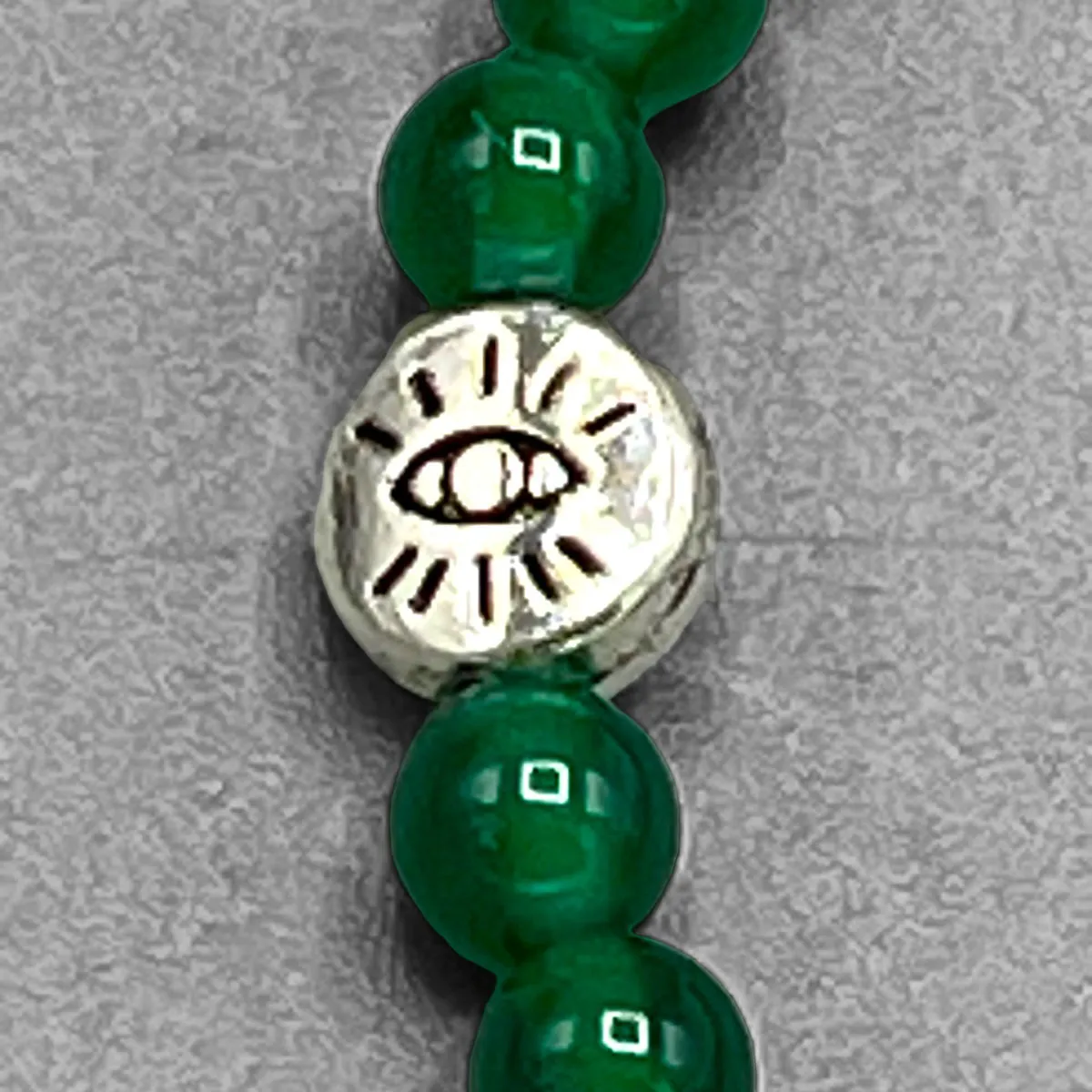 Green Agate and Evil Eye Bracelet