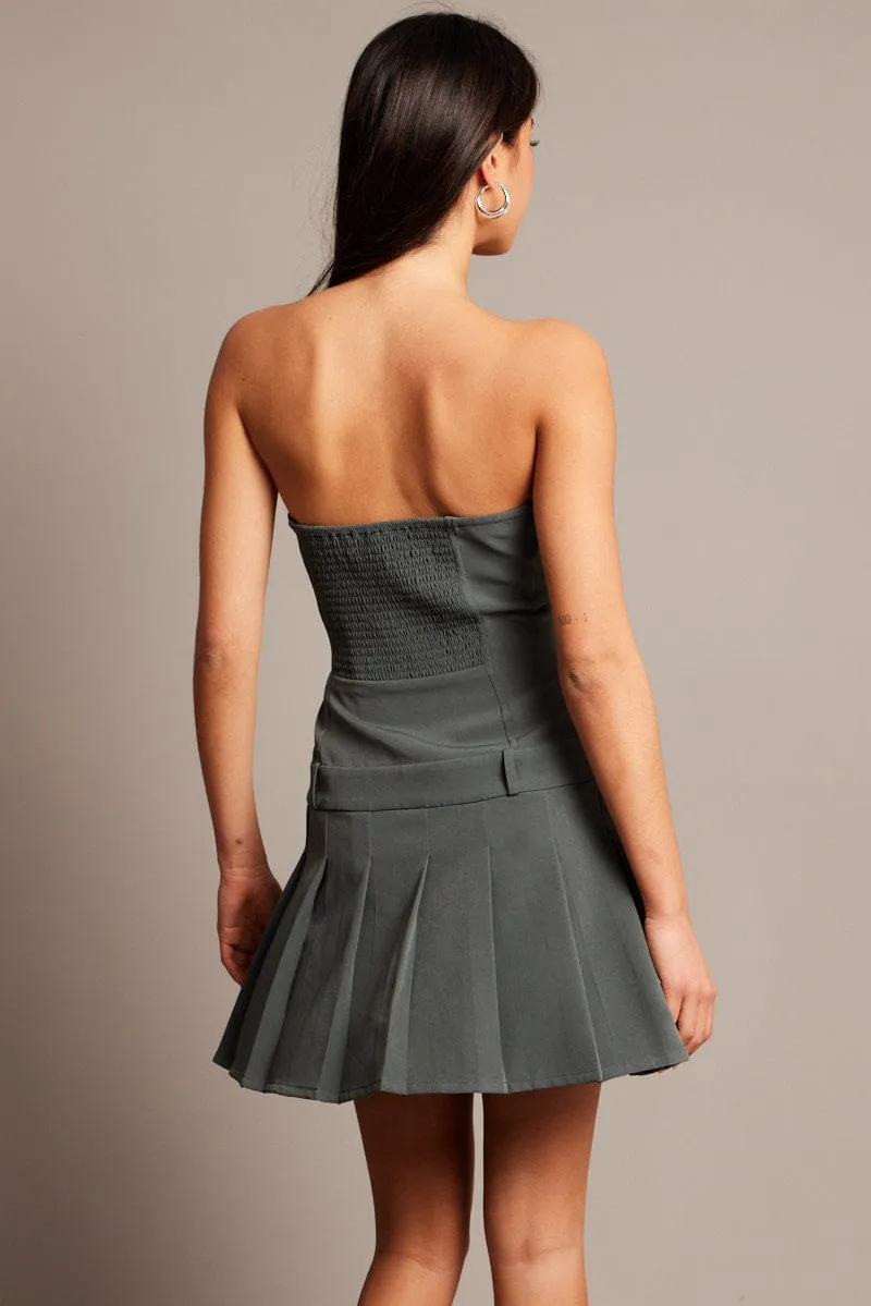 Grey Boob Tube Dress Mini