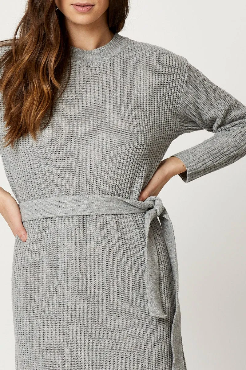 Grey Knit Dress Mini