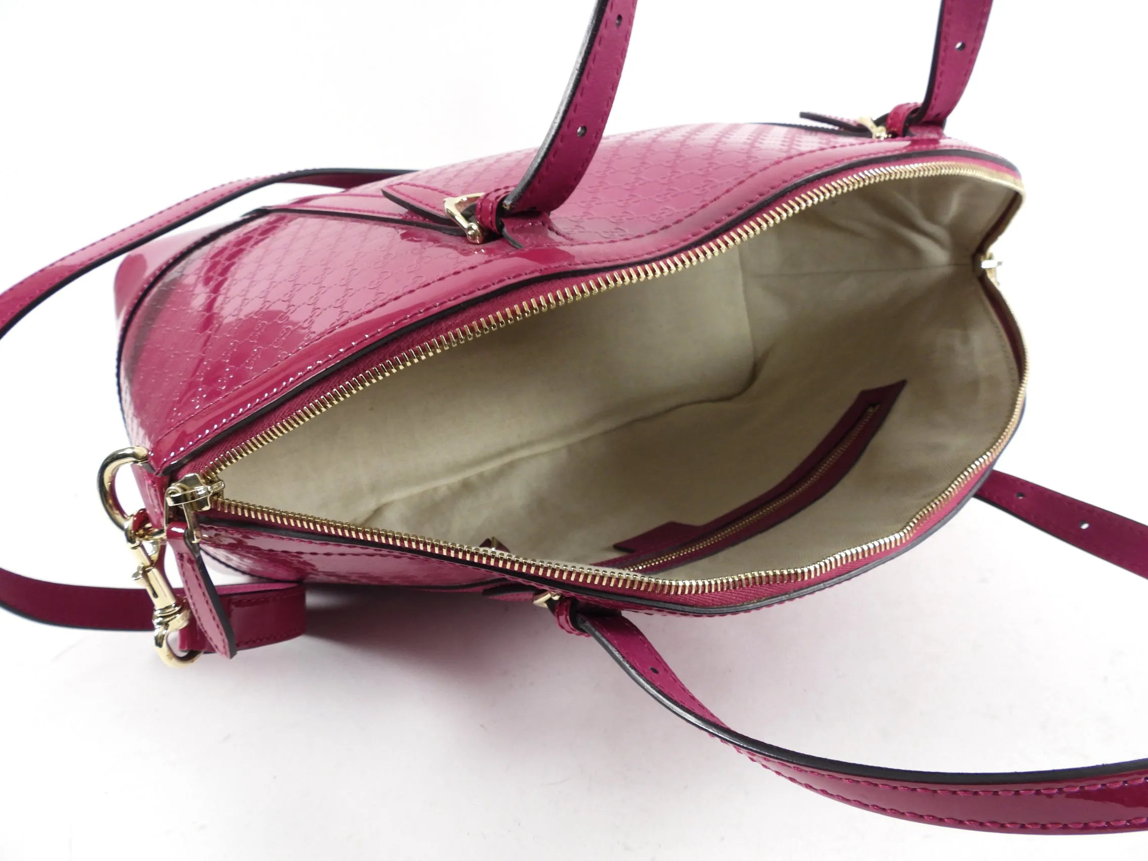 Gucci Pink Microguccissima Patent Leather Dome Bag