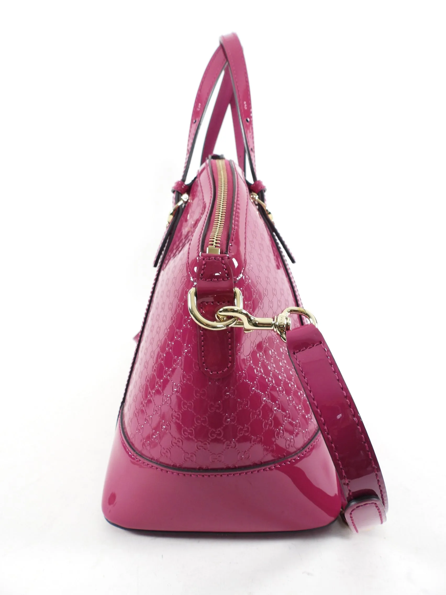 Gucci Pink Microguccissima Patent Leather Dome Bag