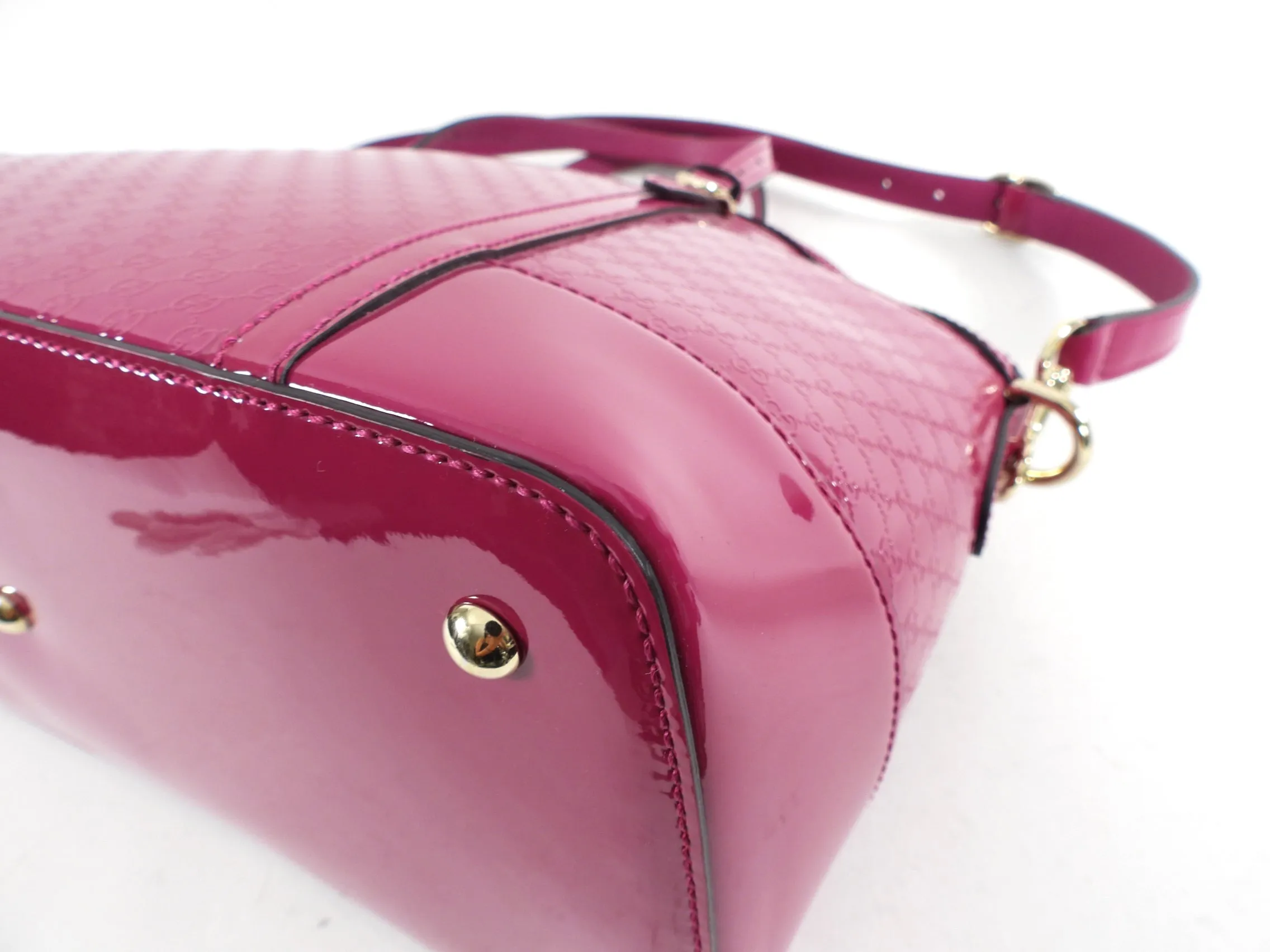 Gucci Pink Microguccissima Patent Leather Dome Bag