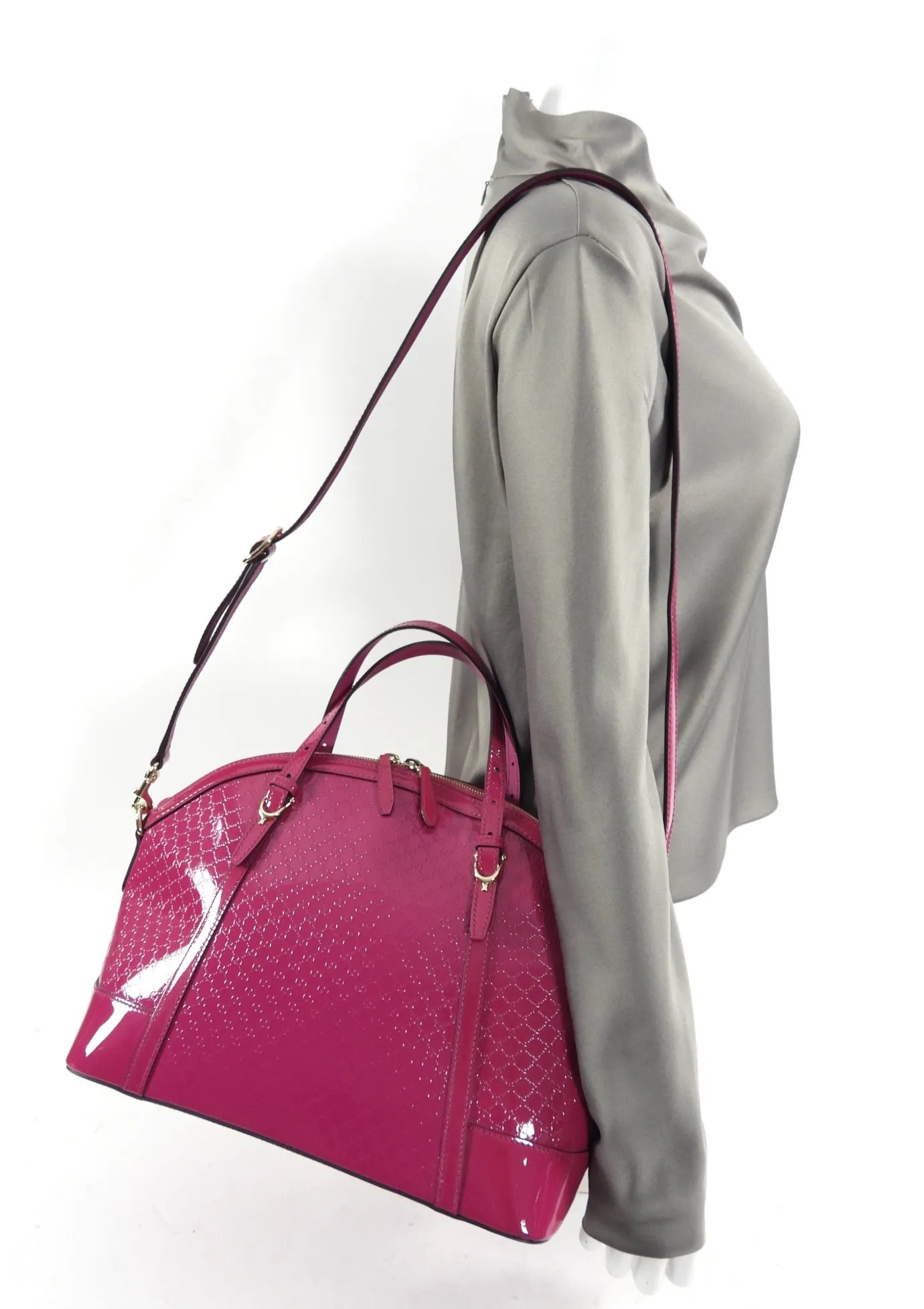 Gucci Pink Microguccissima Patent Leather Dome Bag