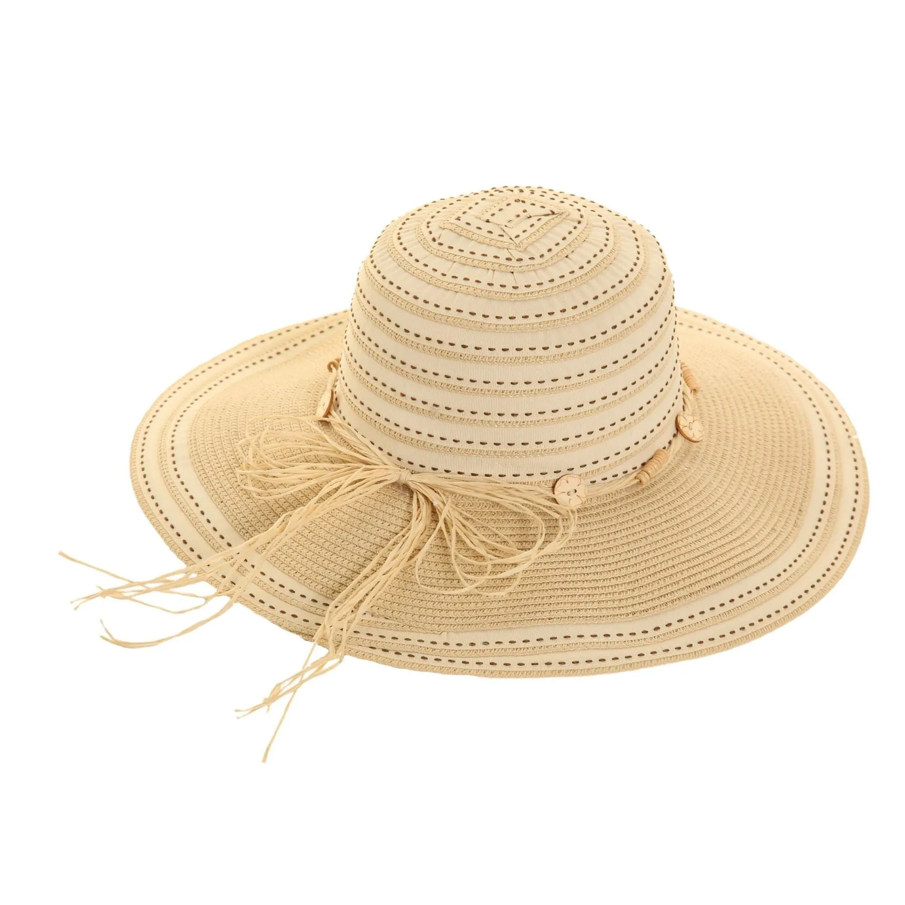 Hazy Blue RIBBED STRAW Womens Hat