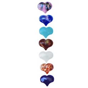 Heart Shaped Healing Gemstones Corresponding with the Seven Chakras