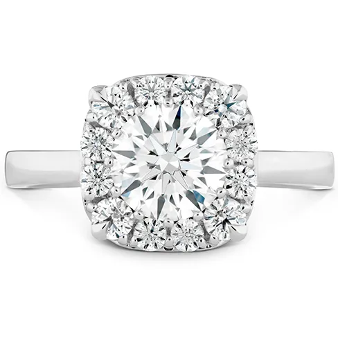 Hearts On Fire Signature Custom Halo Diamond Engagement Ring