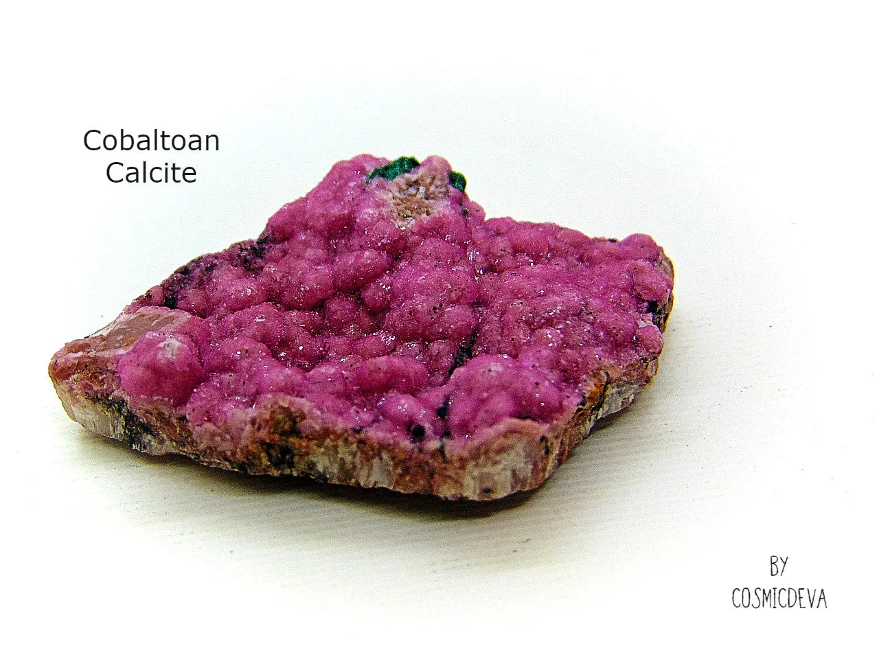 High Quality Cobalt Calcite Crystals on Matrix, Cobaltoan Calcite crystals