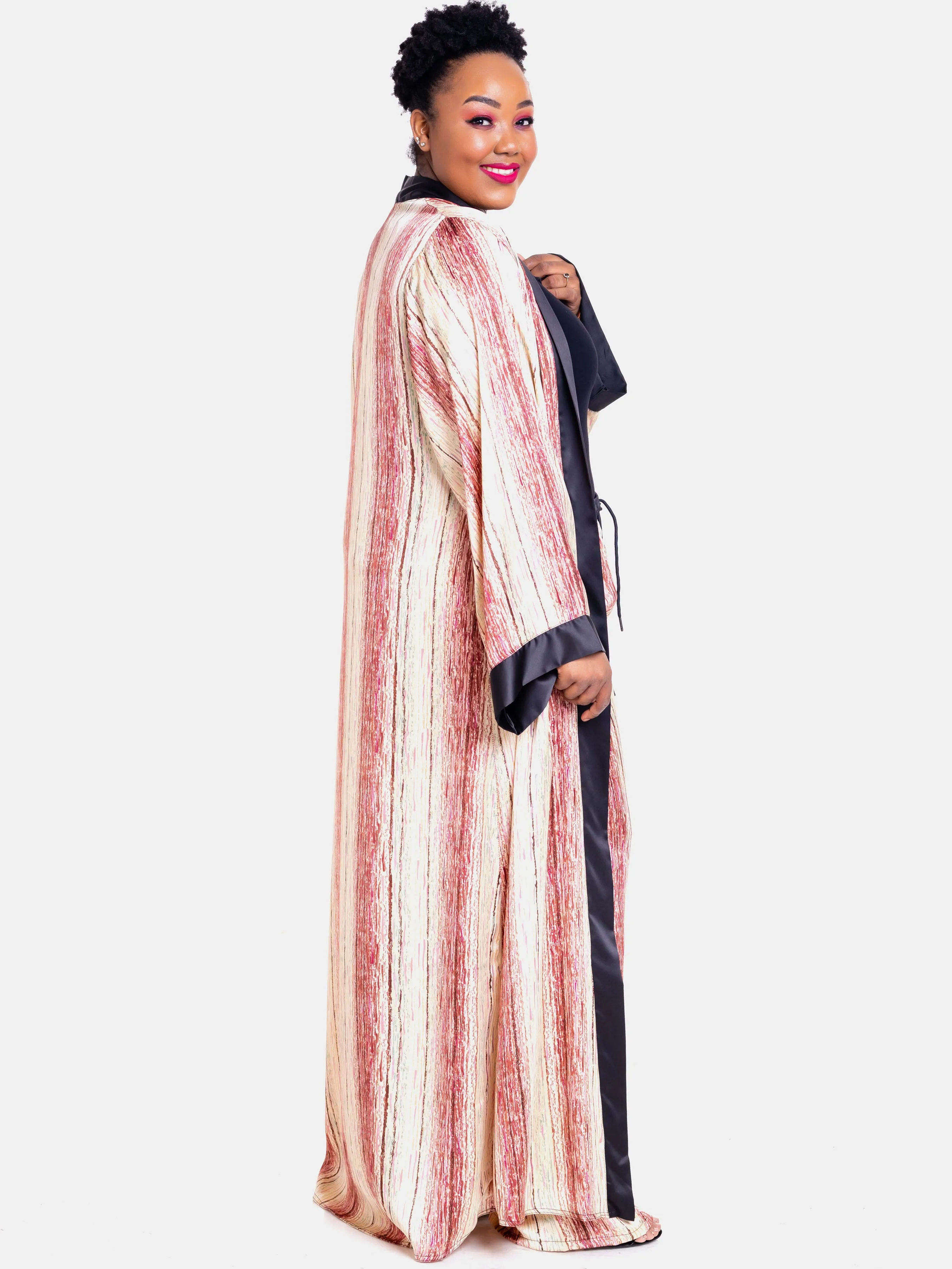 Hijabeefied Regular Travelling Kimono - Pink Print