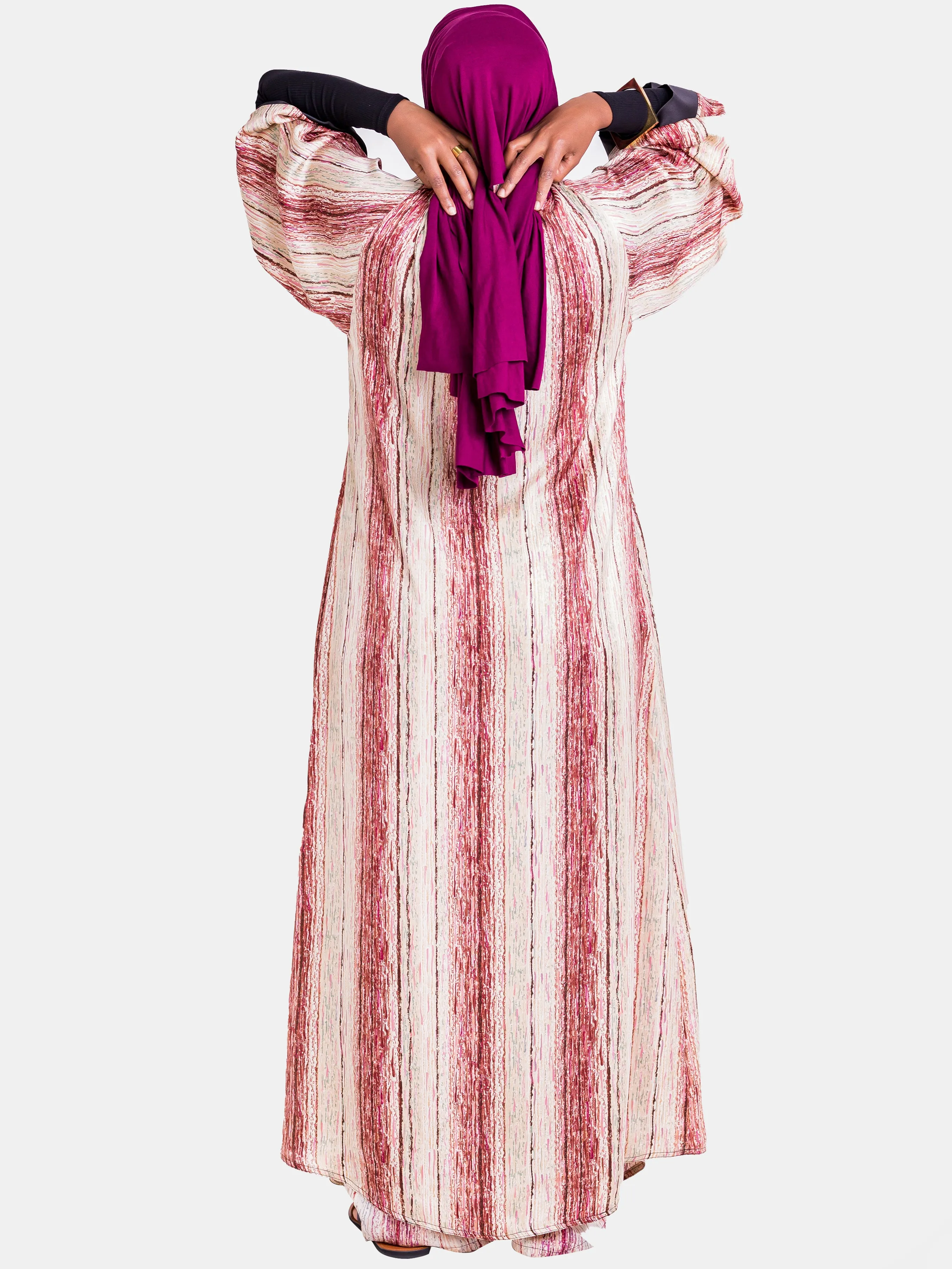 Hijabeefied Regular Travelling Kimono - Pink Print