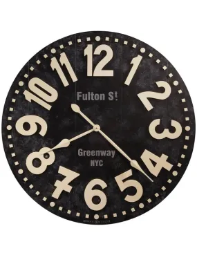 Howard Miller Fulton Street Oversized Wall Clock - Aged Black Dial