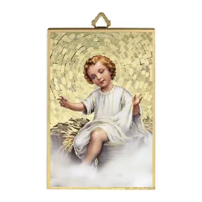 Infant Jesus Gold Foil Mosaic Plaque