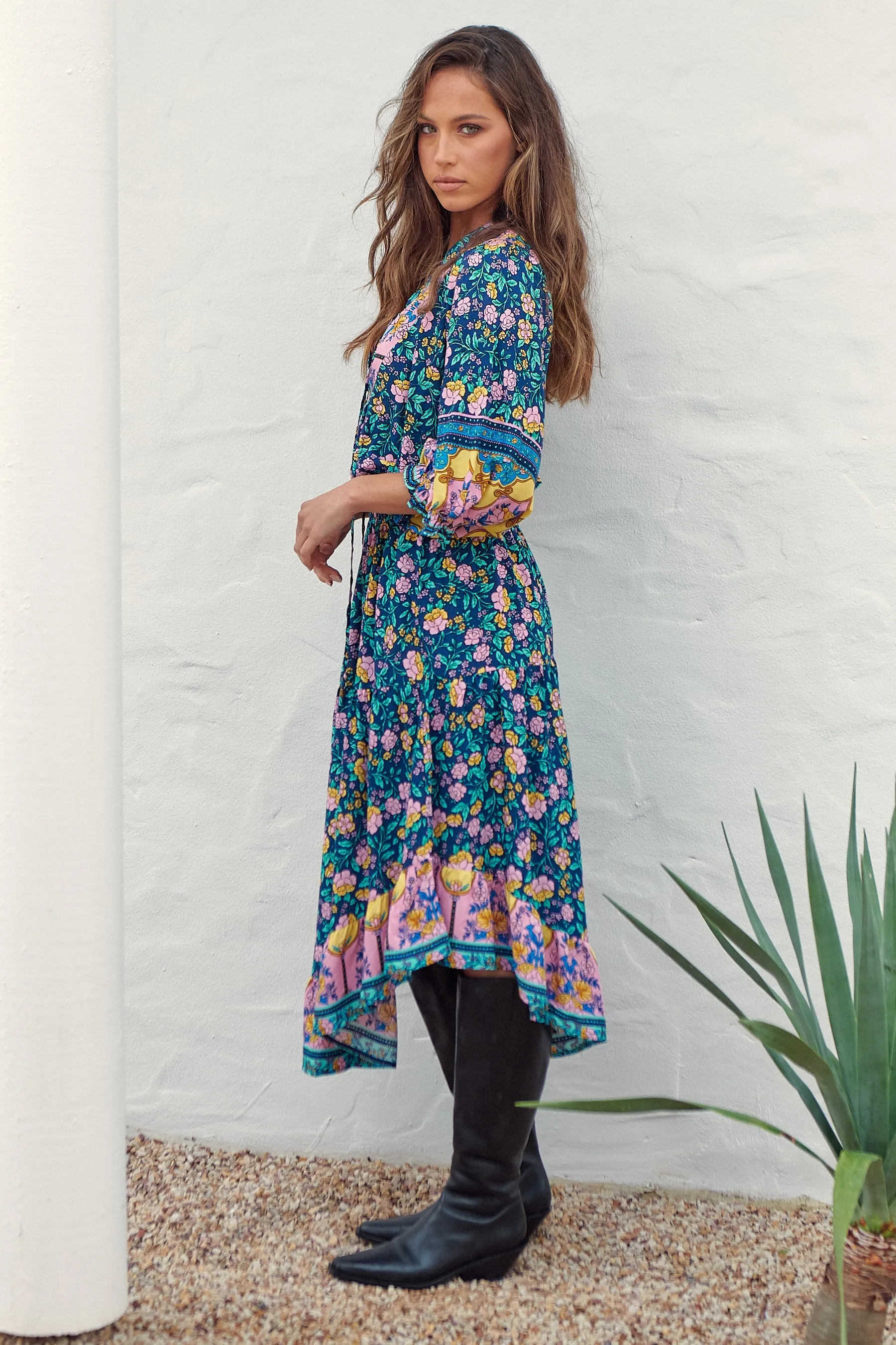 Jasmine Midi Dress Posy Print